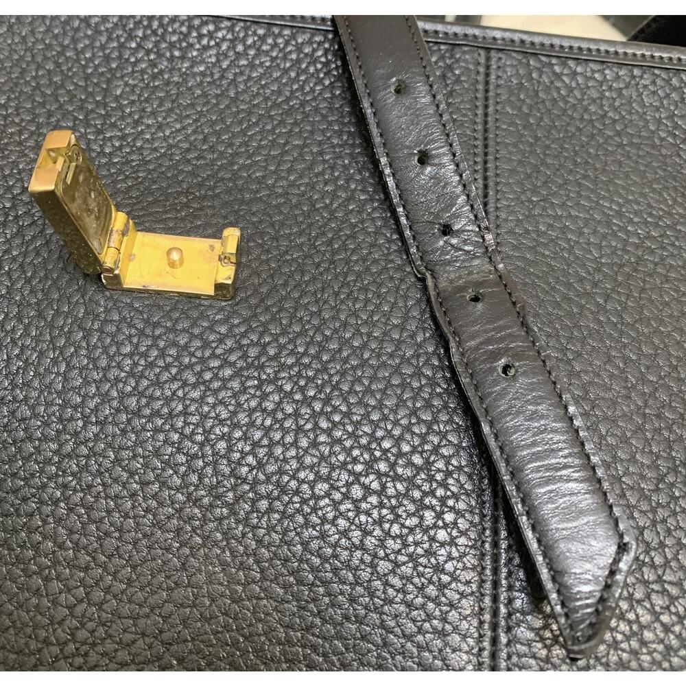 DOONEY & BOURKE Large Rare Vintage METRO Tote Black Pebbled All Weather Leather - Picture 10 of 16